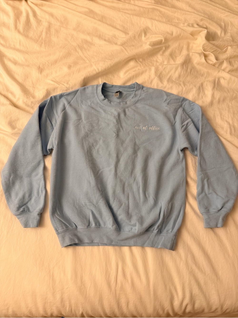 Light Blue “Out of Office” Crewneck Sweatshirt